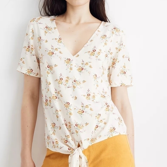 Madewell Tops - Madewell Novel Tie-Front Top in Windowbox Floral XS